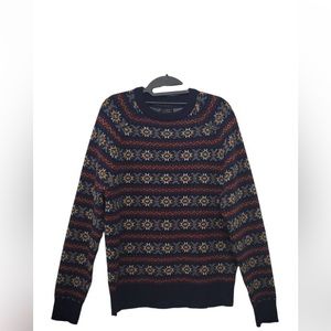 J. CREW Lambswool Fair Isle Sweater Nordic Crewneck Pullover